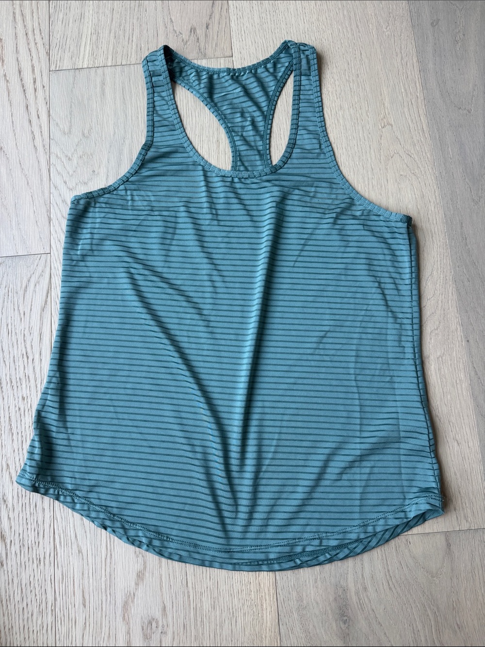 Zyia Striped Racerback Tank Top Women's Medium Olive Green Activewear Gym